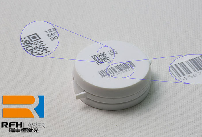 3W UV laser source marking bar code on plastic cap